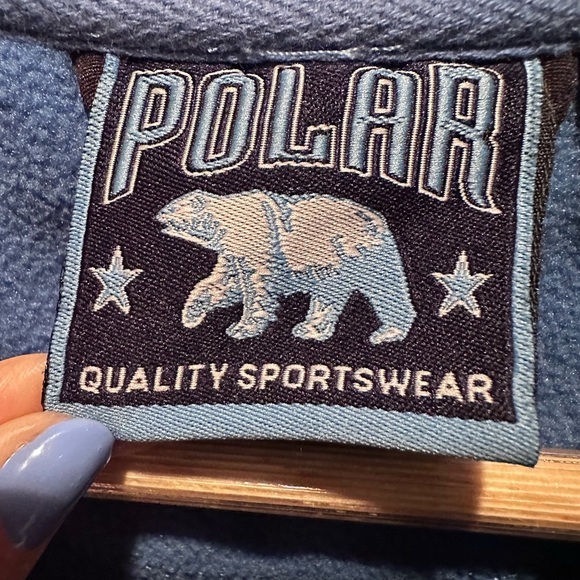 Polar Quality Sportswear Alaska Blue Fleece Zip Up Vest Sz Large - Picture 3 of 6